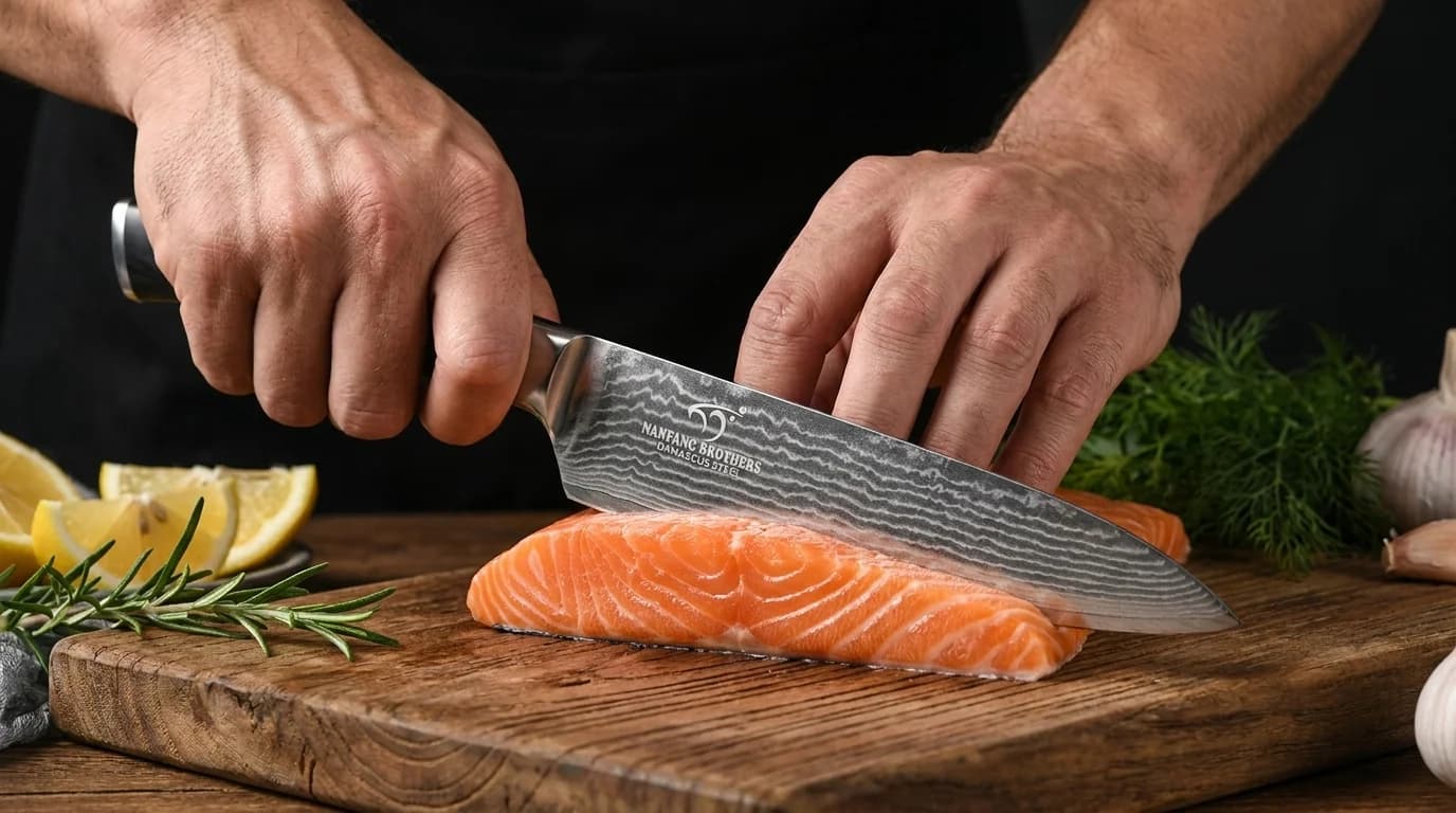 Satori chef knife — front hero view